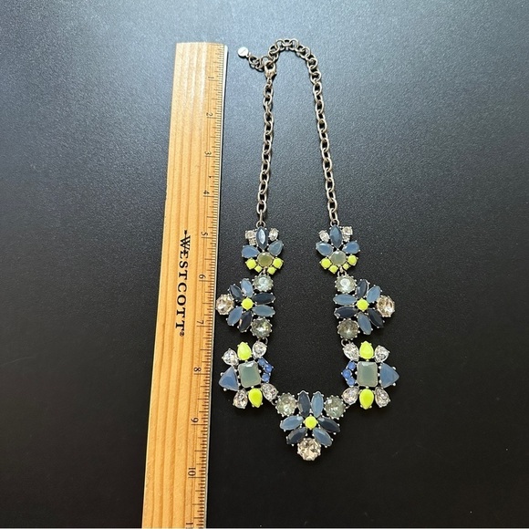 Stella & Dot Silvertone Multicolored Crystal Cluster Bib Necklace - Picture 6 of 12